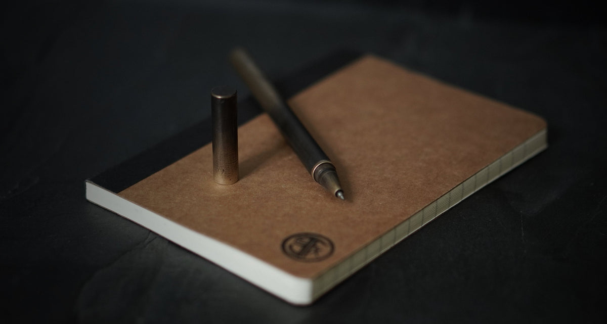Handmade Two-Tone Solid Brass Pen: Distressed, Oxidized Finish