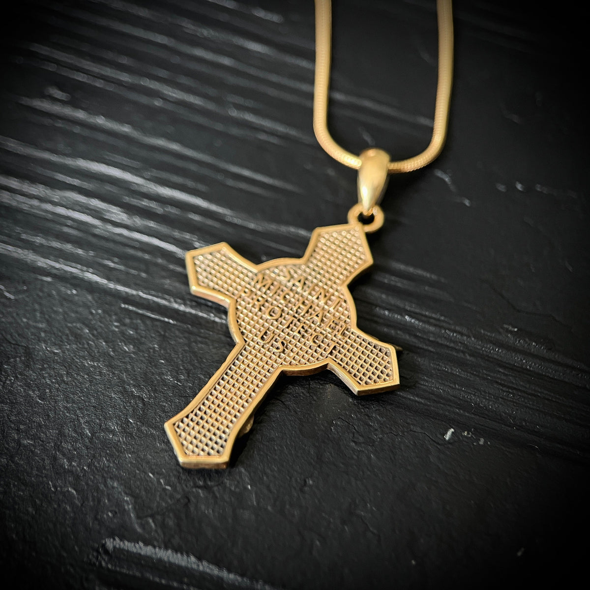 Archangel - 24ct Gold Handmade Saint Michael "Protect Us" Pendant & Matching Snake chain Necklace with Presentation Gift Box