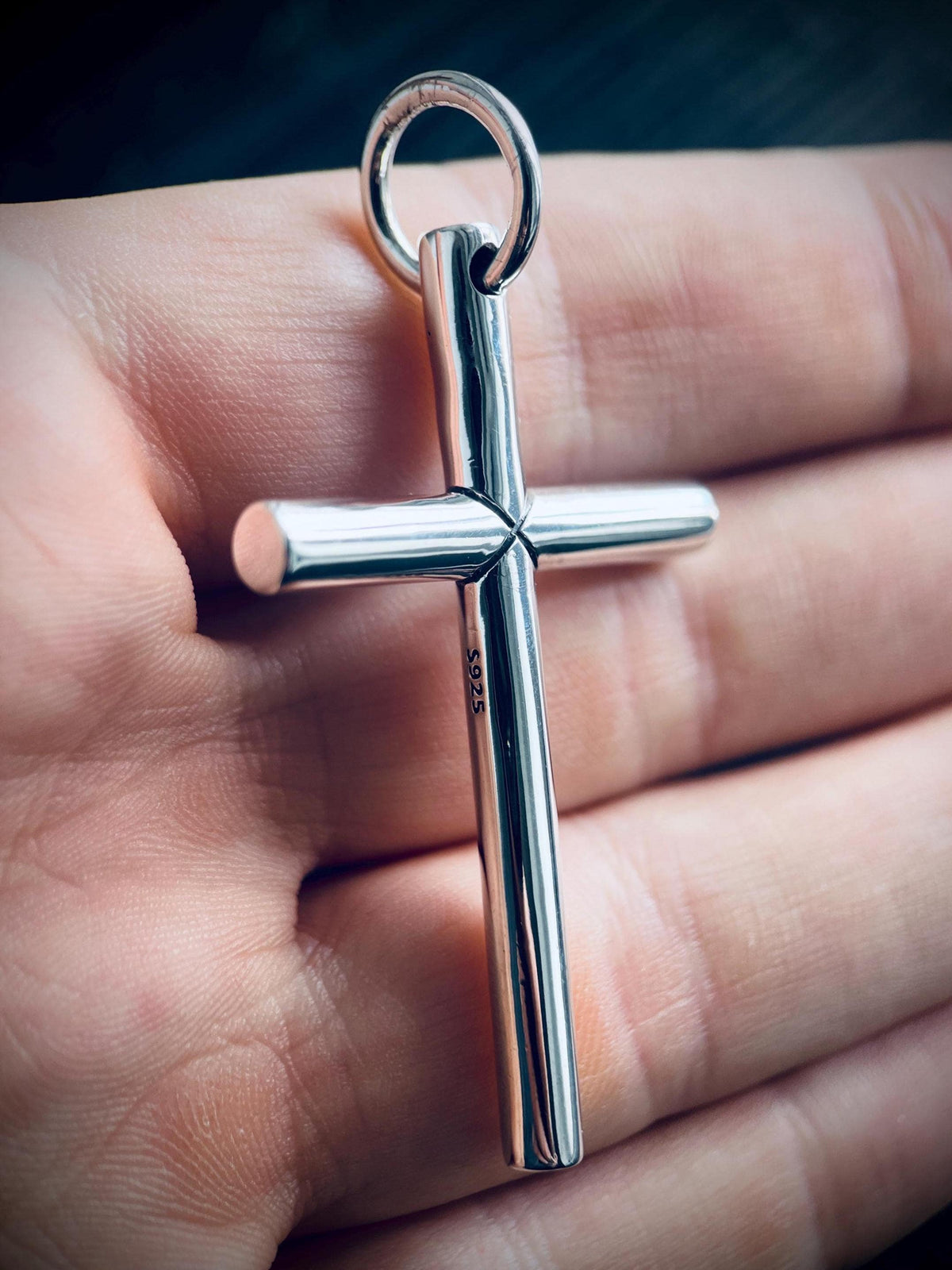Large High Polished Handmade 925 Solid Sterling Silver Cross Crucifix Pendant