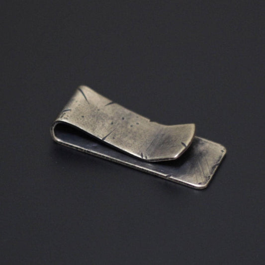 EDC Oxidised Distressed Rustic Brass EDC Money Clip, Battle Damaged Style