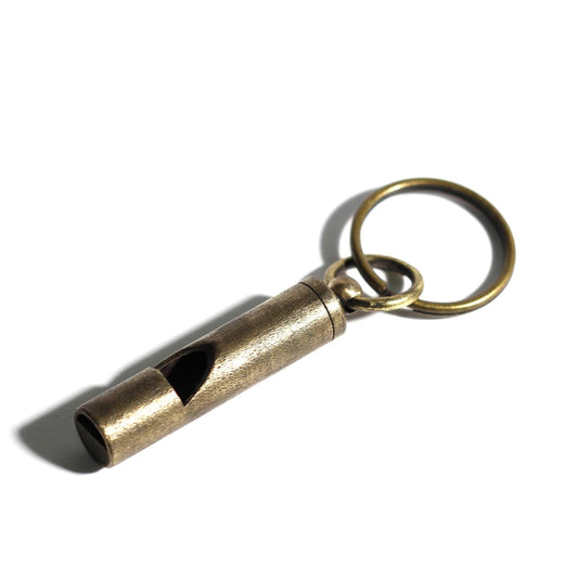 Fully Functional Vintage Distressed Rustic Brass Whistle Keychain / EDC / Everyday Carry/ Survival / Dog Whistle / Bird Whistle / Emergency