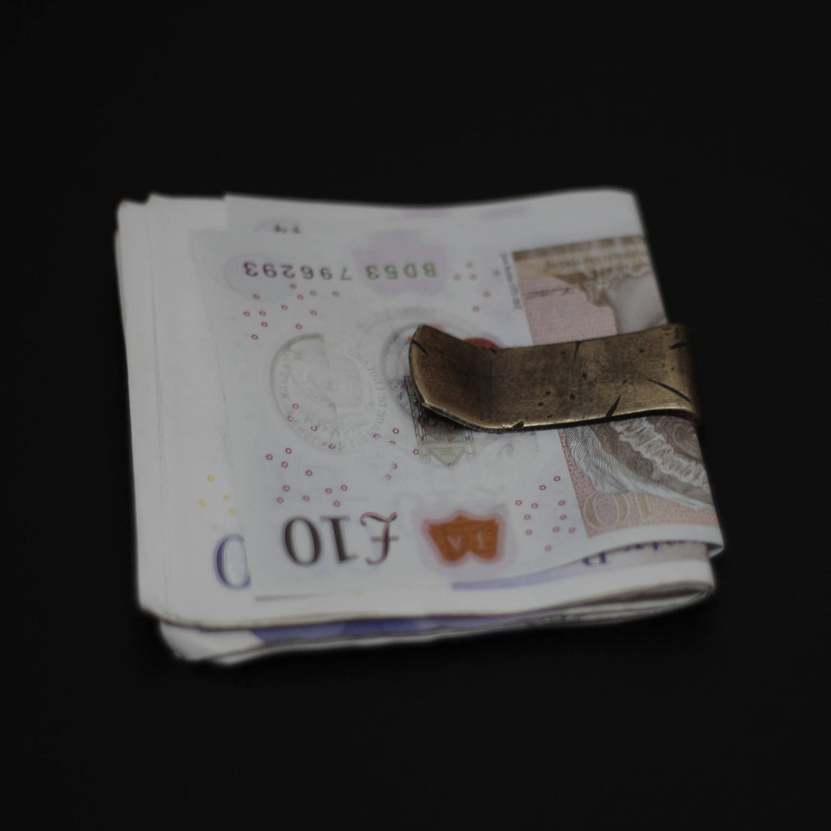 EDC Oxidised Distressed Rustic Brass EDC Money Clip, Battle Damaged Style