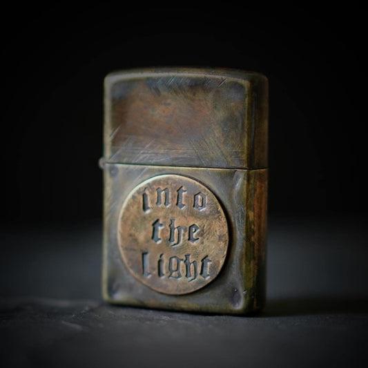 Customised Engraved Personalised Distressed & Oxidised Vintage Style Rustic Brass Zippo Lighter with Inscription