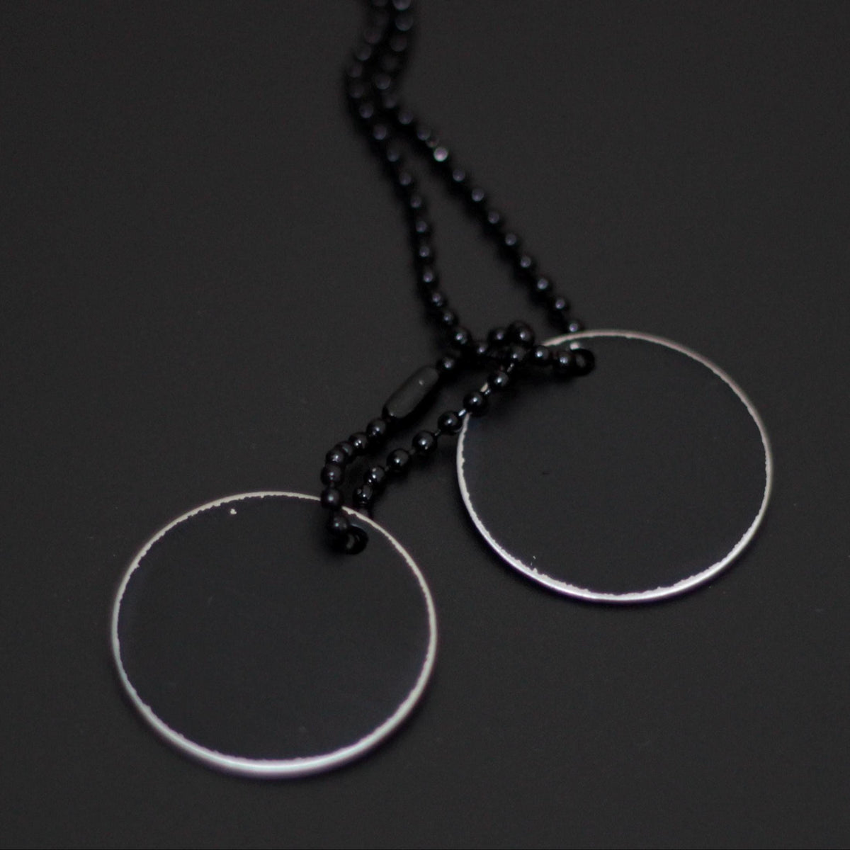 Handmade Matte Black Stainless Steel Dog Tag Necklace