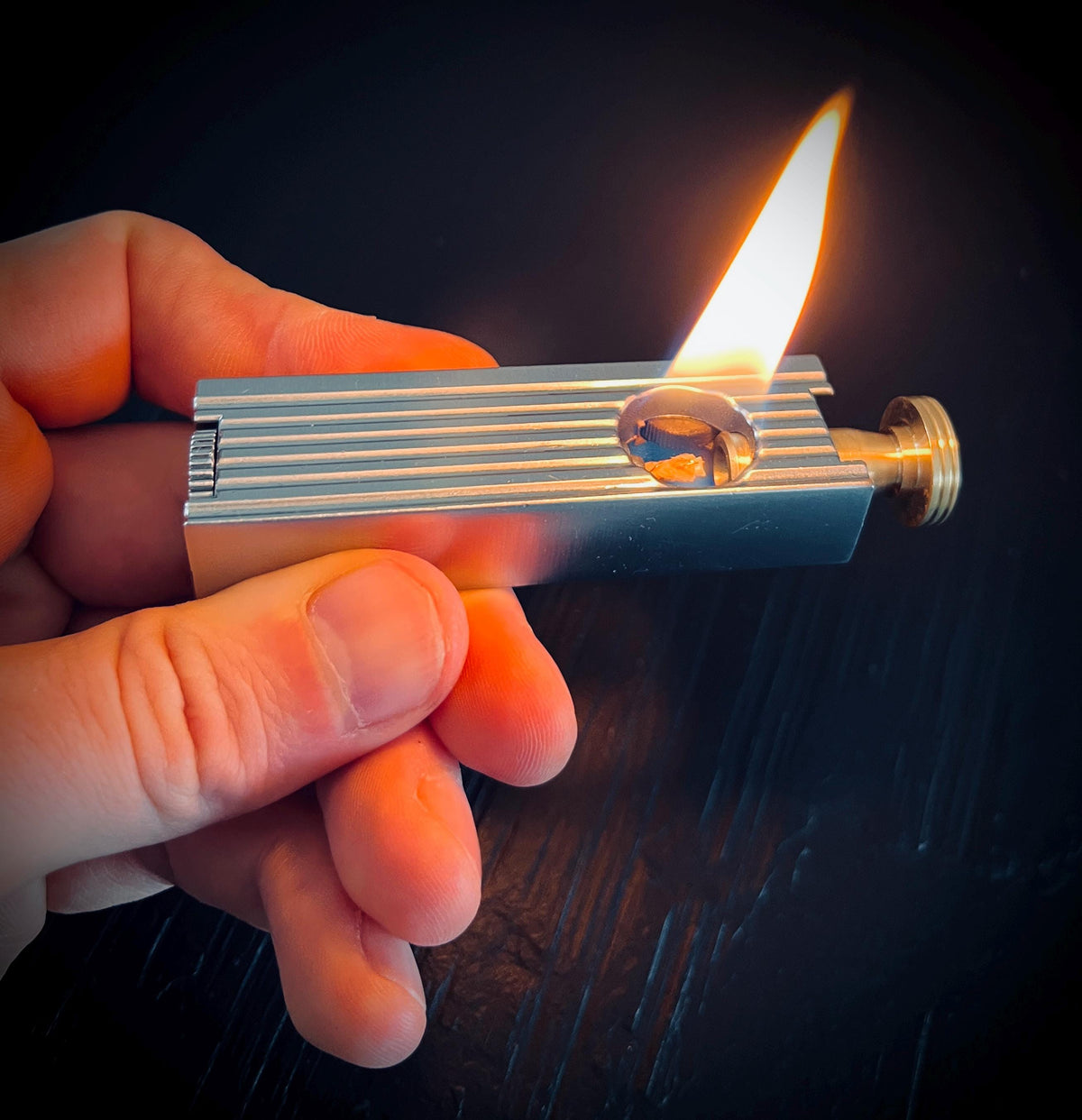 Sleek Silver & Gold 2-Tone Contrast Art Deco 1920 Vintage Style Solid Brass Rustic Trench Art Custom Lighter / EDC / Everyday Carry / Light