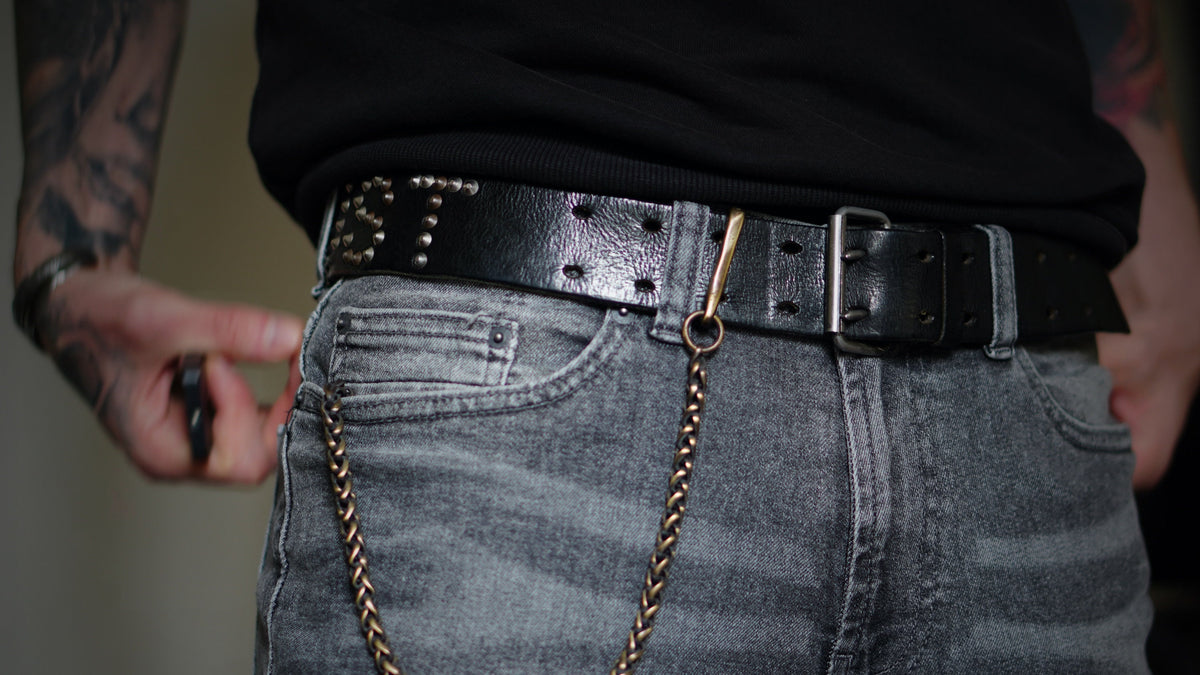 Distressed Oxidised Solid Brass Belt Loop Fish Hook Wallet Chain Accessory / EDC / Everyday Carry / Mens / Unisex / Key Holder / Keychain
