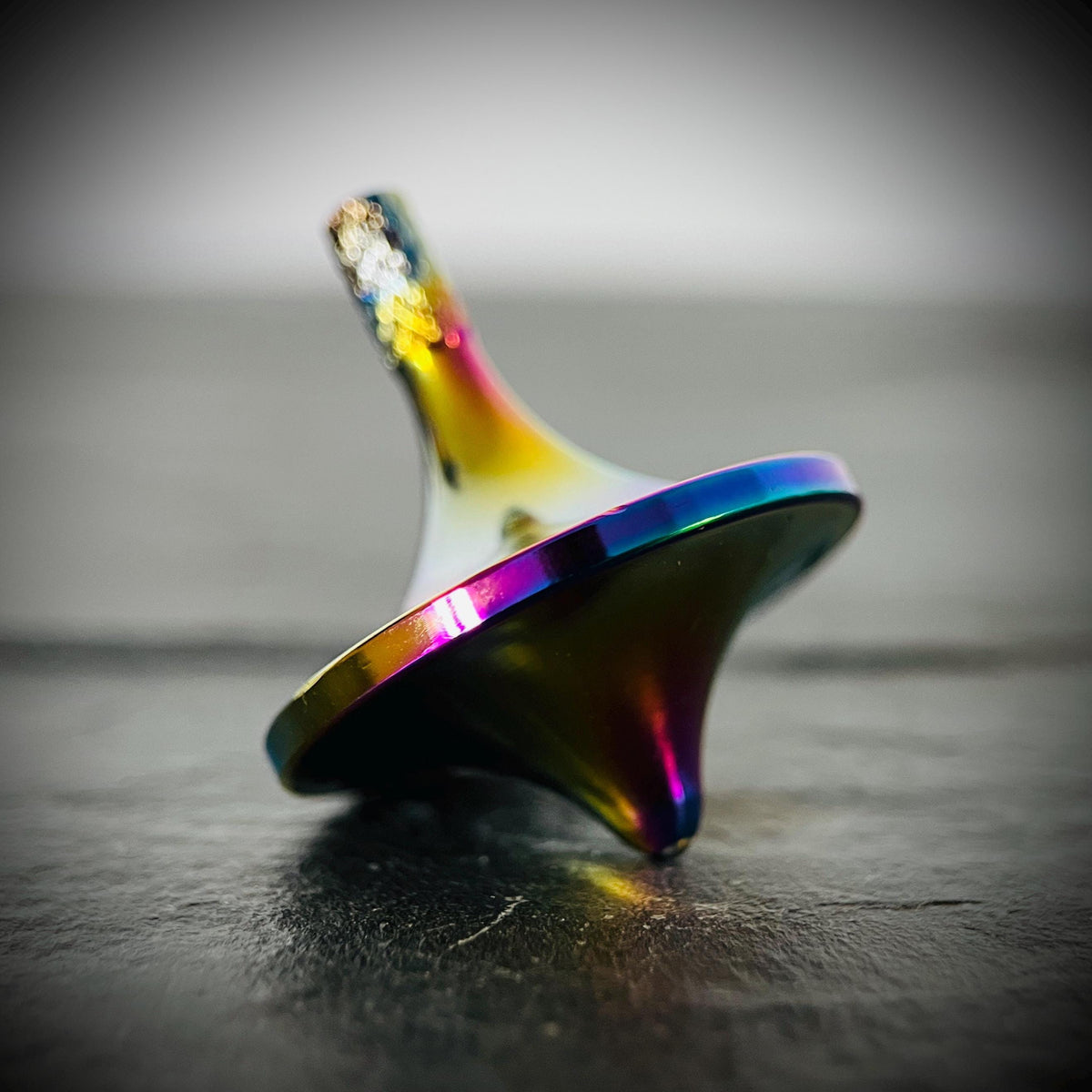Stainless Steel Rainbow Pearlescent Spinning Top UFO | Gyroscope l Fidget | Gadget | ADHD & Anxiety Relief | Calming Aid | Everyday Carry