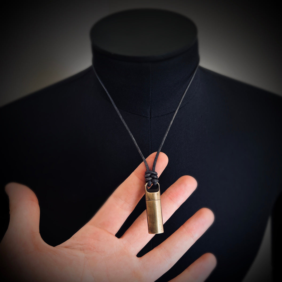 Distressed Brass Pill Vial Necklace, Stash Capsule Urn Pendant