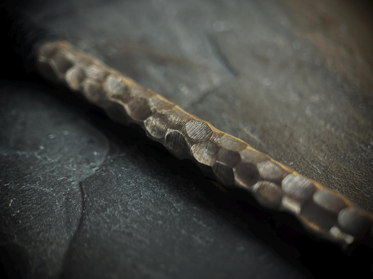 Handmade Rustic 2-Tone Distressed Hammered Brass & Bronze Ballpoint Pen with Grip - EDC