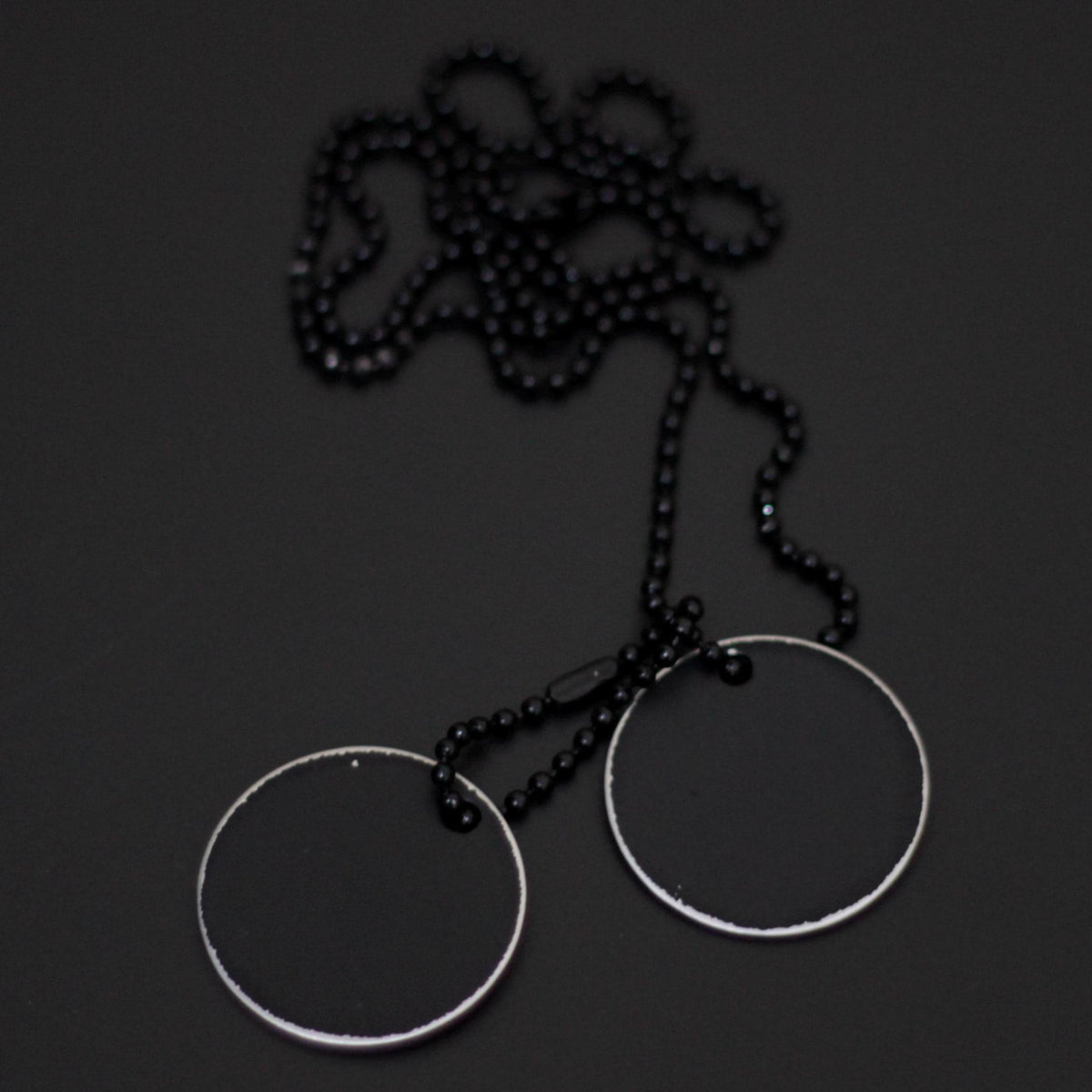 Handmade Matte Black Stainless Steel Dog Tag Necklace