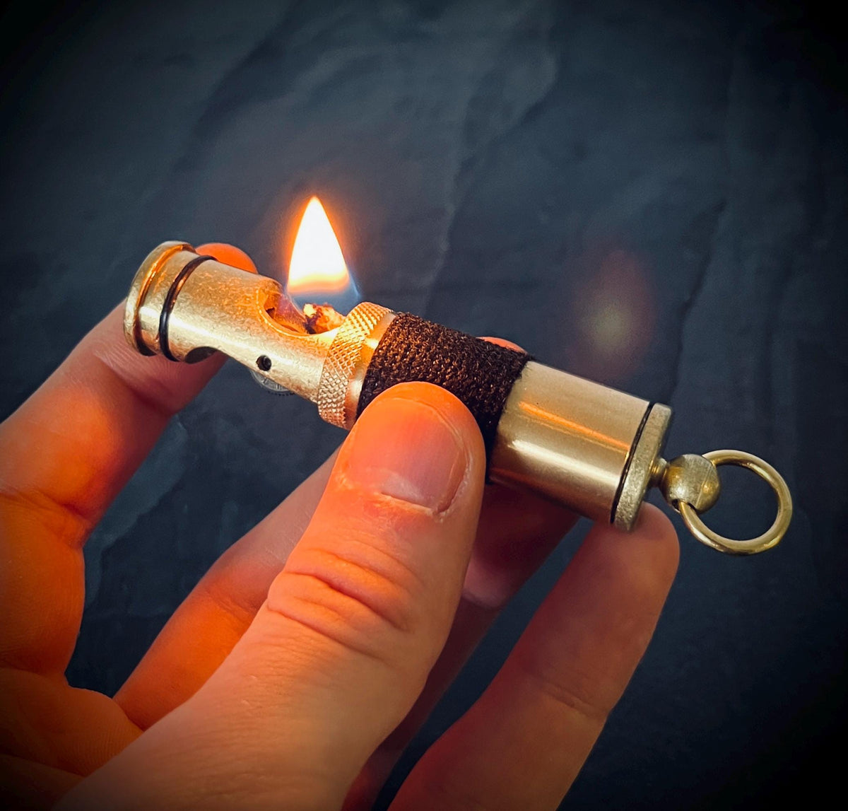 Distressed Vintage Style Solid Brushed Brass Heavy Metal Trench Art Pipe Torch Lighter / EDC / Everyday Carry / Survival Gear