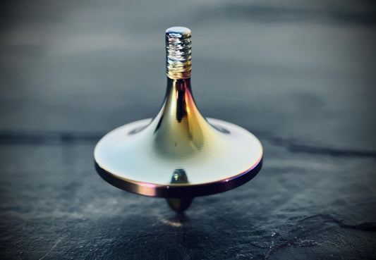 Stainless Steel Rainbow Pearlescent Spinning Top UFO | Gyroscope l Fidget | Gadget | ADHD & Anxiety Relief | Calming Aid | Everyday Carry