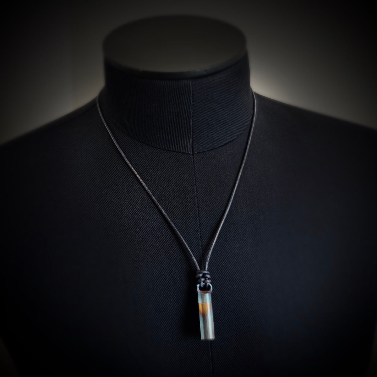 Rainbow Pearlescent Stainless Steel Small Pill Vial Shotgun Shell Capsule Stash Urn Pendant & Leather Cord Necklace / EDC / Everyday Carry