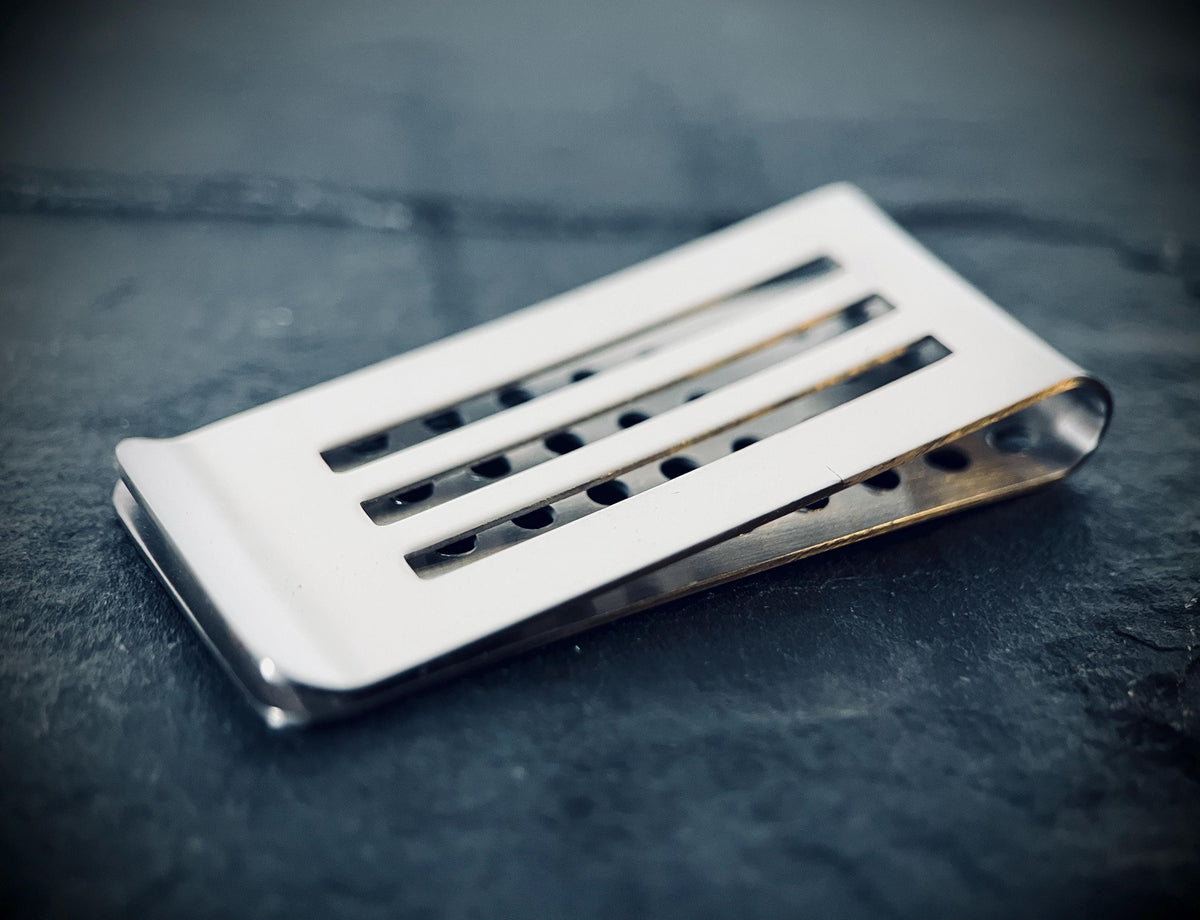 Stainless Steel Minimalist Silver Slim Large Capacity Money Clip Wallet Holder | Cash | Credit Card | Banknotes | EDC