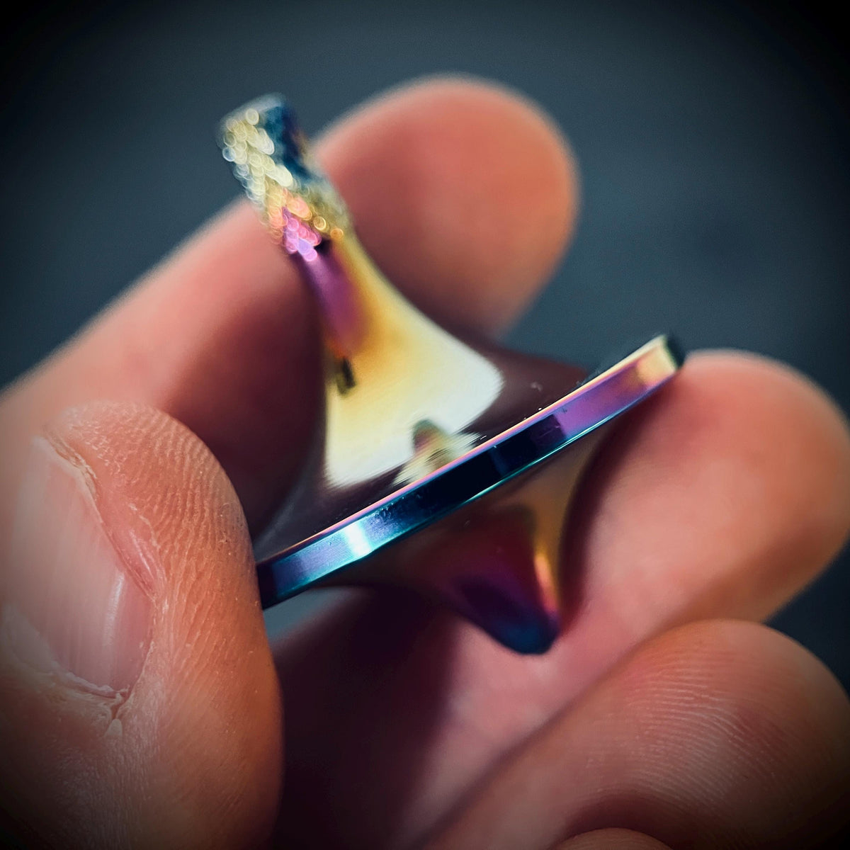 Stainless Steel Rainbow Pearlescent Spinning Top UFO | Gyroscope l Fidget | Gadget | ADHD & Anxiety Relief | Calming Aid | Everyday Carry