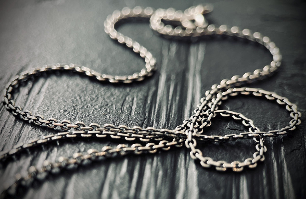 925 Solid Sterling Silver Engraved Rustic Archangel Michael Pendant & Cable Chain Necklace