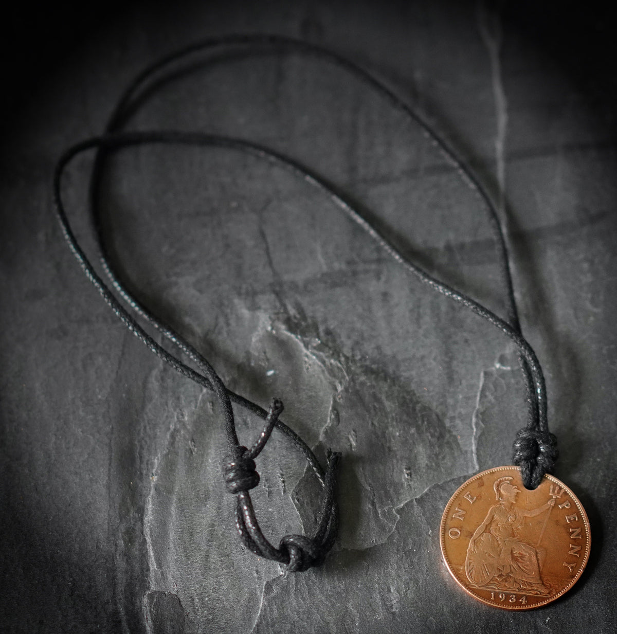 Edwardian Copper Penny Necklace: Distressed King Coin Pendant