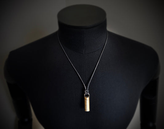 Distressed Brass Pill Vial Necklace, Stash Capsule Urn Pendant