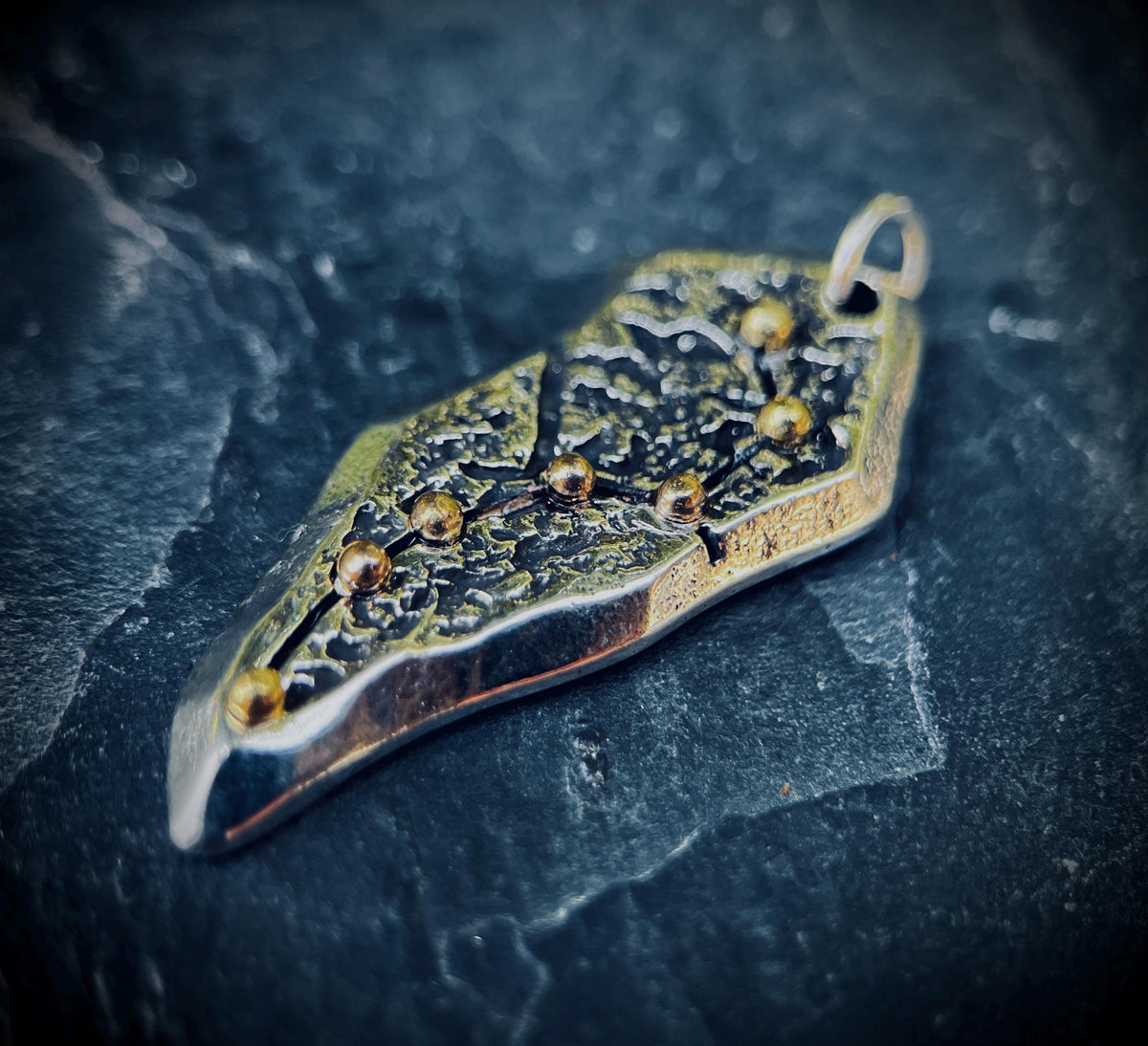 Rustic Oxidised 925 Sterling Silver Plated Big Dipper Star System Celestial Galaxy Pendant