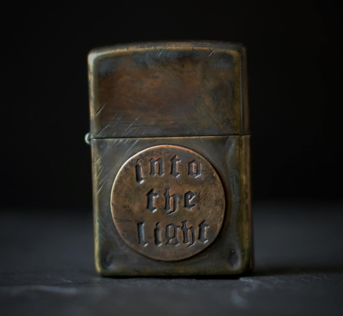 Customised Engraved Personalised Distressed & Oxidised Vintage Style Rustic Brass Zippo Lighter with Inscription
