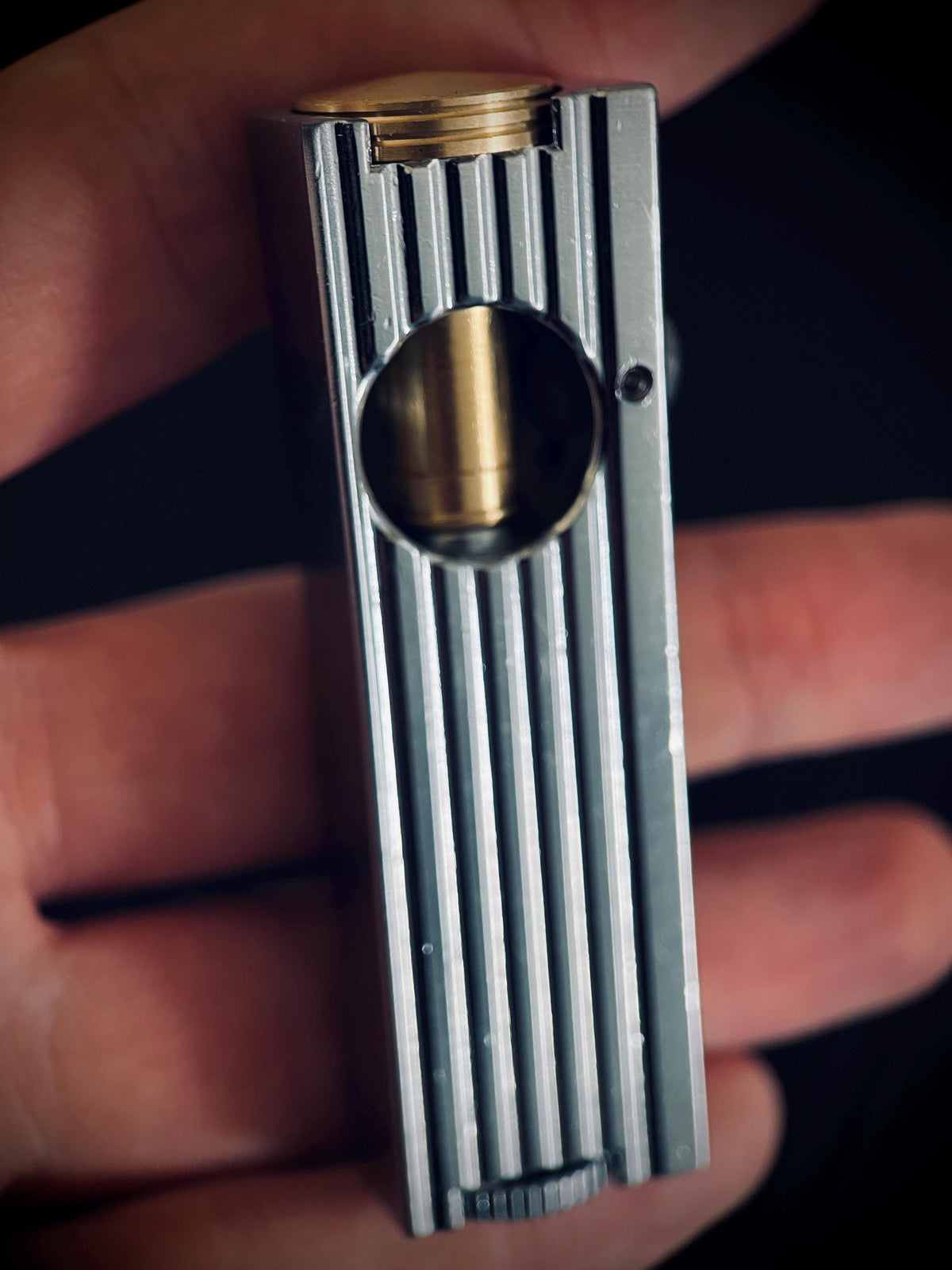 Sleek Silver & Gold 2-Tone Contrast Art Deco 1920 Vintage Style Solid Brass Rustic Trench Art Custom Lighter / EDC / Everyday Carry / Light