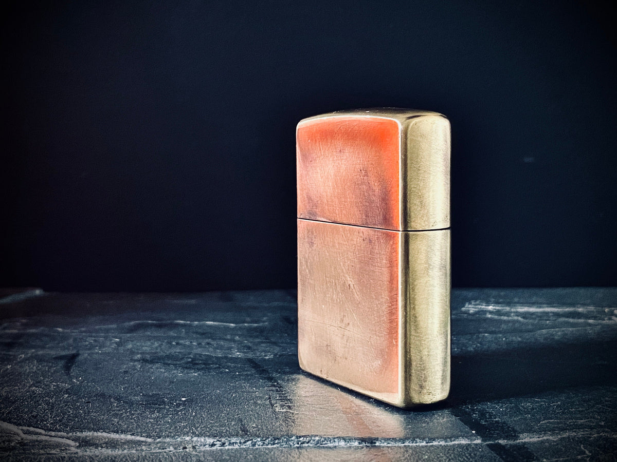 Brushed Brass Distressed & Oxidised Vintage Aged Style Worn Gold Custom Zippo Lighter / EDC / Everyday Carry / Outdoor / Survival