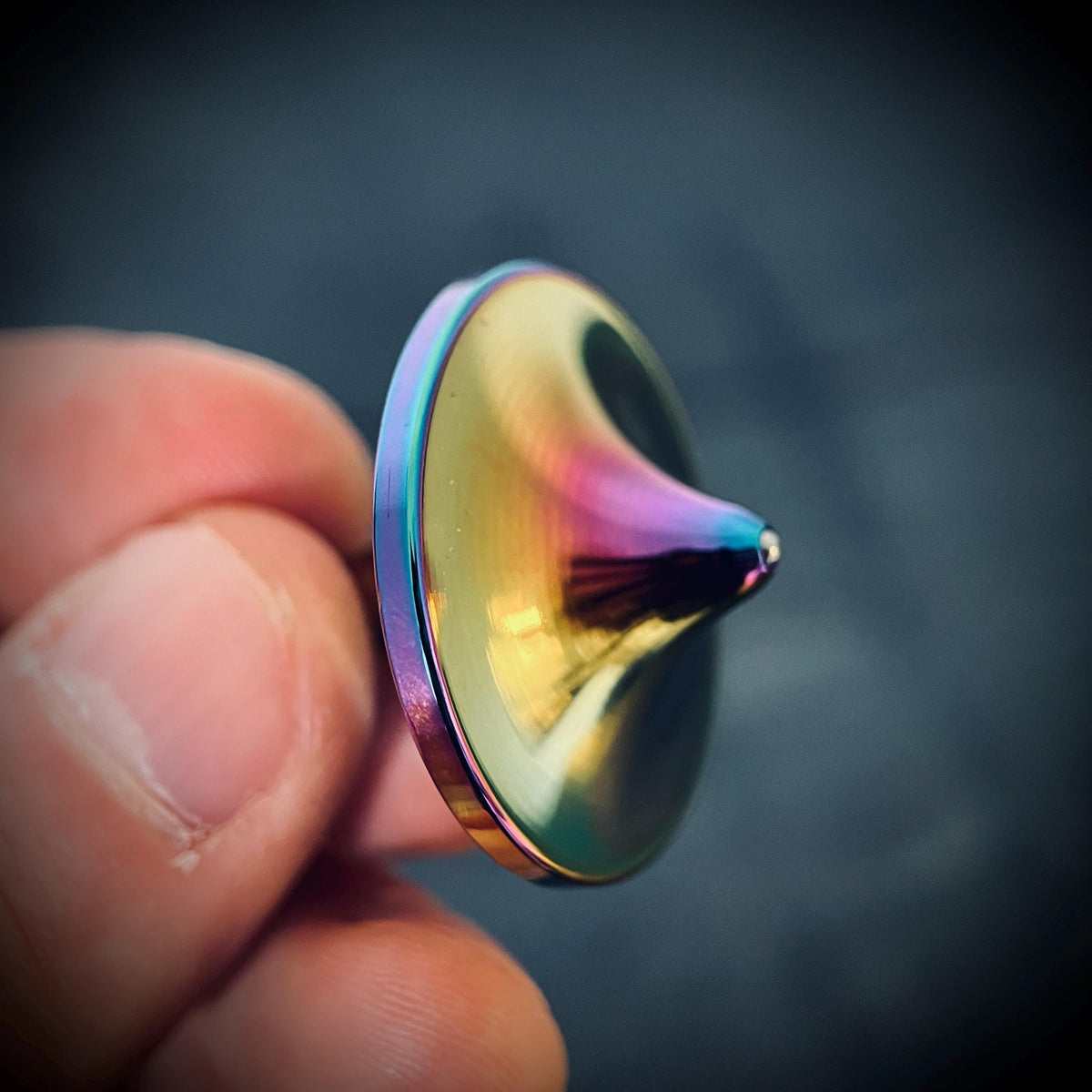 Stainless Steel Rainbow Pearlescent Spinning Top UFO | Gyroscope l Fidget | Gadget | ADHD & Anxiety Relief | Calming Aid | Everyday Carry