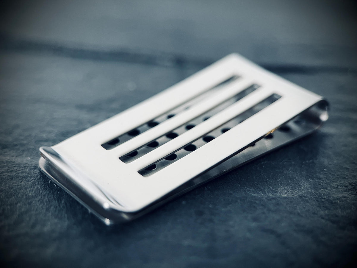 Stainless Steel Minimalist Silver Slim Large Capacity Money Clip Wallet Holder | Cash | Credit Card | Banknotes | EDC