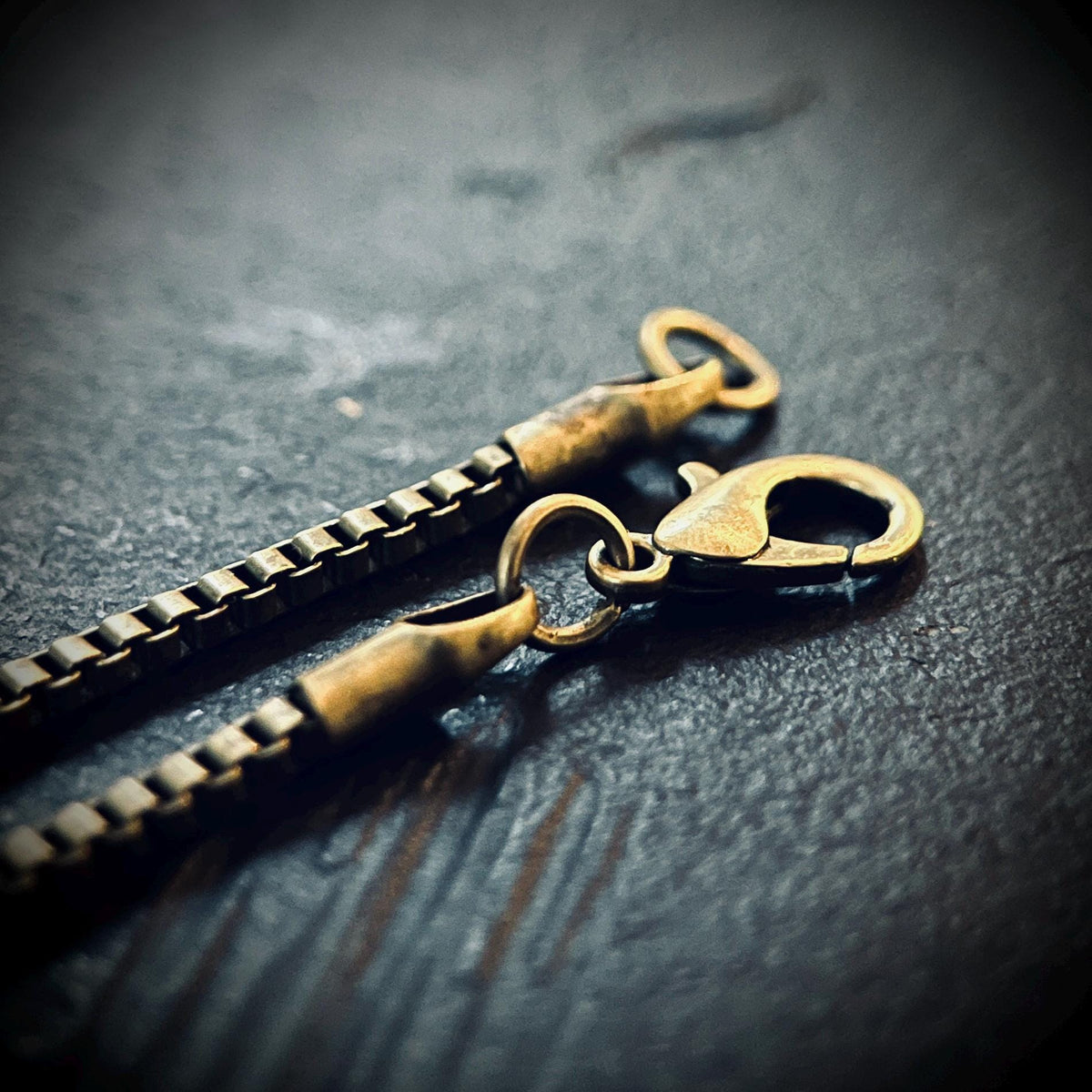 Slim Minimalist Rustic Brass Box Chain Necklace for Matching Pendants - 60cm