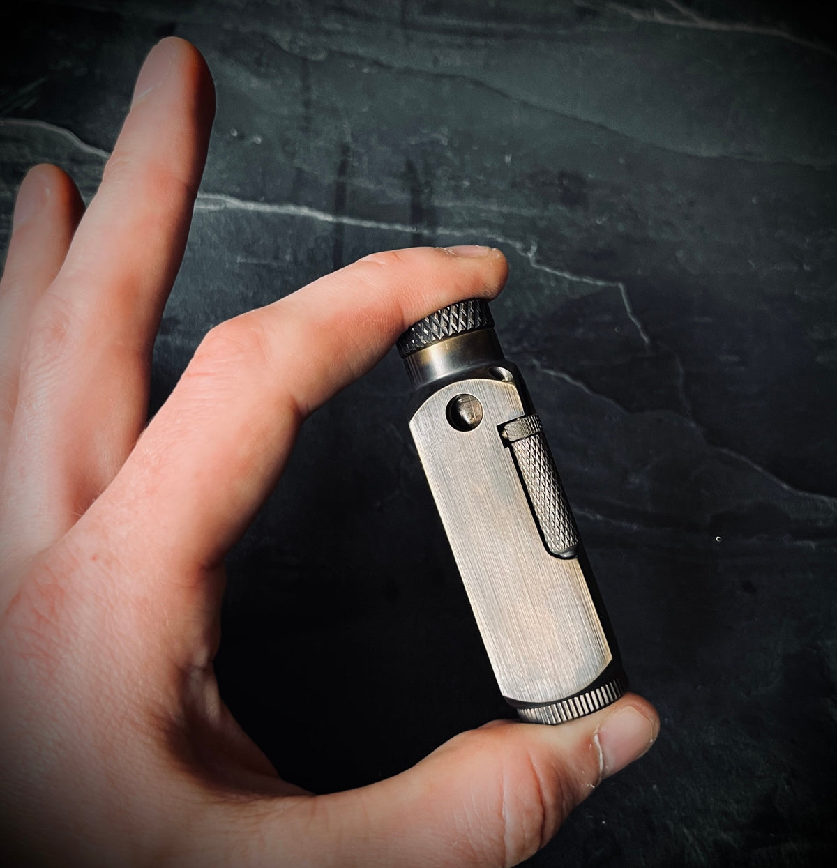 Blackened & Distressed Vintage Style Solid Matte Brushed Brass Heavy Metal Trench Art War Lighter / EDC / Everyday Carry / Survival Gear