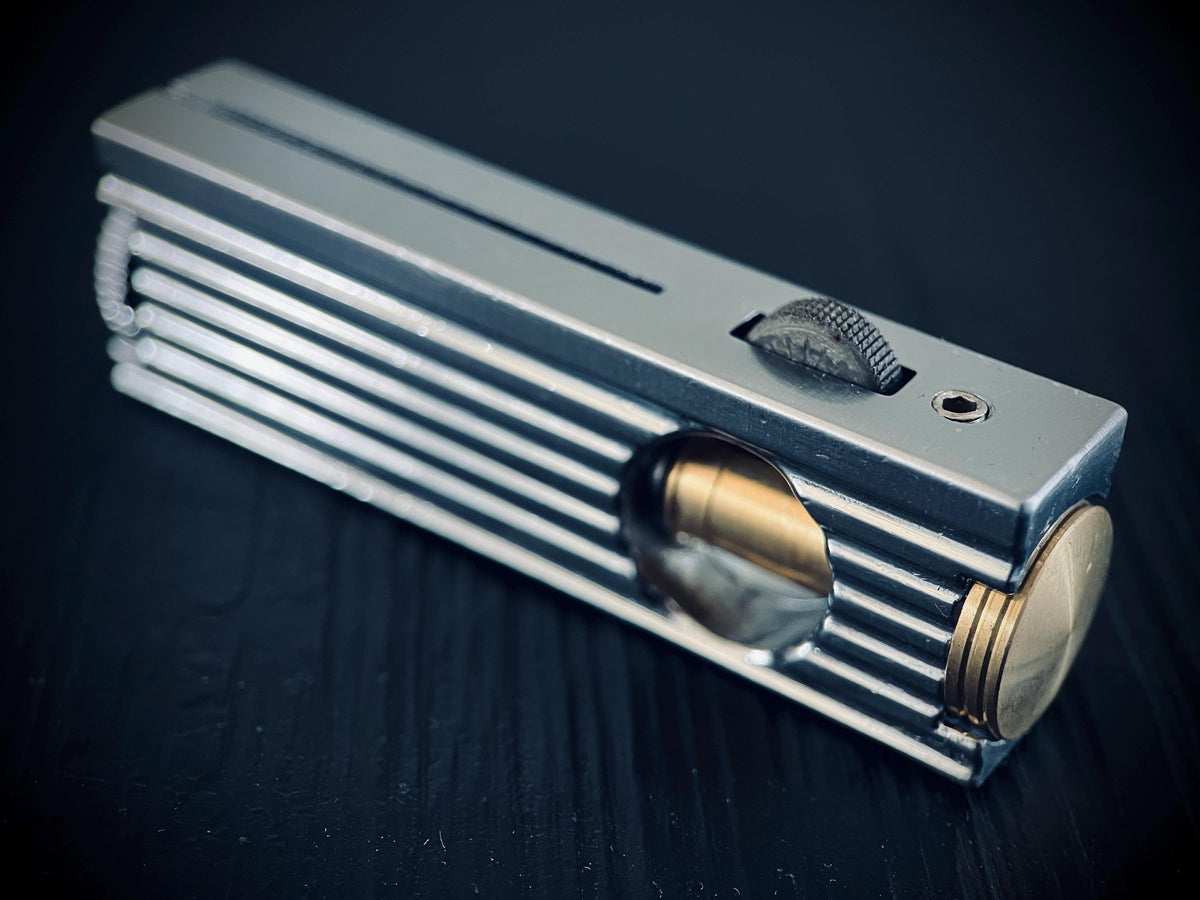 Sleek Silver & Gold 2-Tone Contrast Art Deco 1920 Vintage Style Solid Brass Rustic Trench Art Custom Lighter / EDC / Everyday Carry / Light