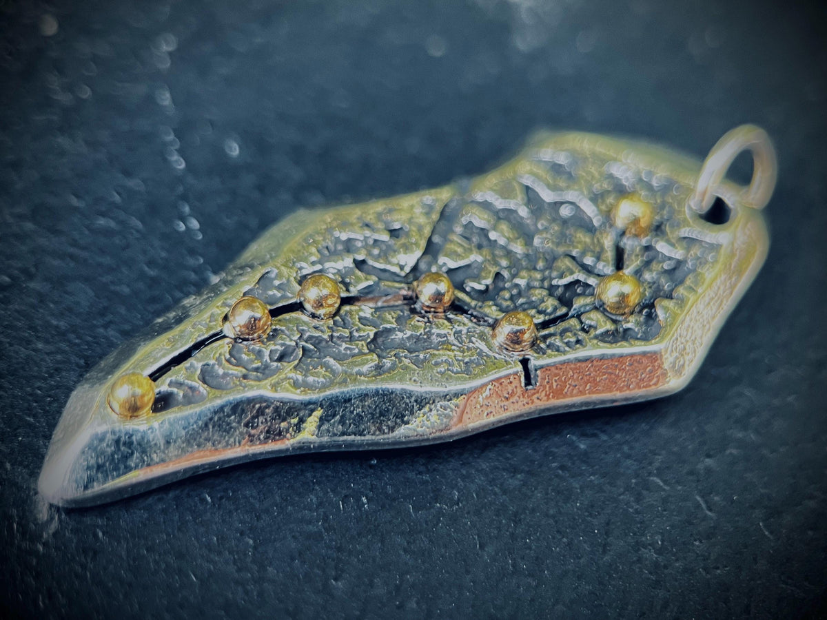 Rustic Oxidised 925 Sterling Silver Plated Big Dipper Star System Celestial Galaxy Pendant