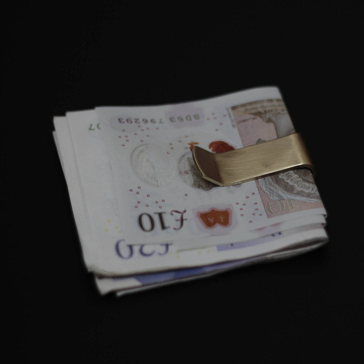 Personalised Solid Brass Money Clip – Custom Engraved Minimalist Wallet | Old English Font | EDC Gift