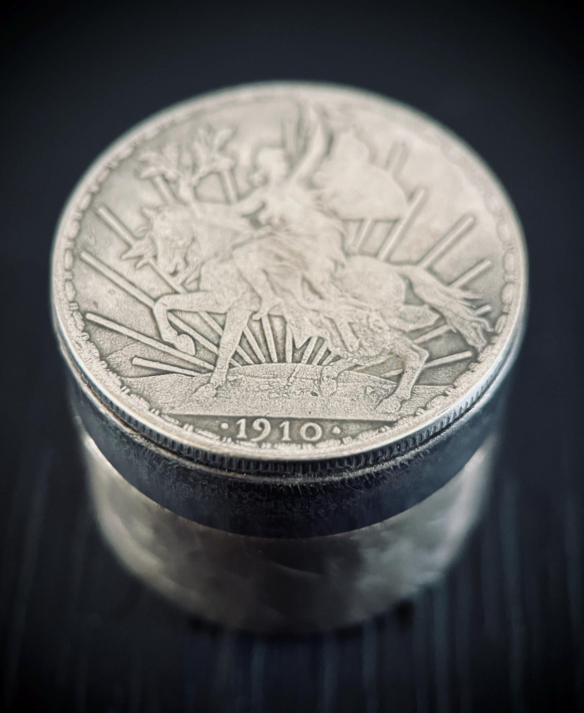 Handmade Silver Peace Knight Peso Caballito Dollar Hobo Coin Brass Pill Bottle Stash Capsule Container / Pot / EDC / Medicine / Snuff Box