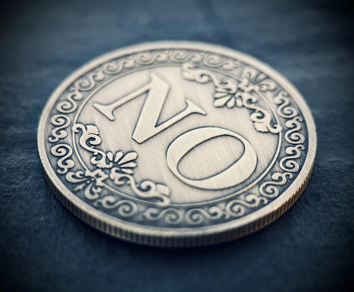 Ornate Brass Decision Coin: Lucky YES/NO Pocket Accessory