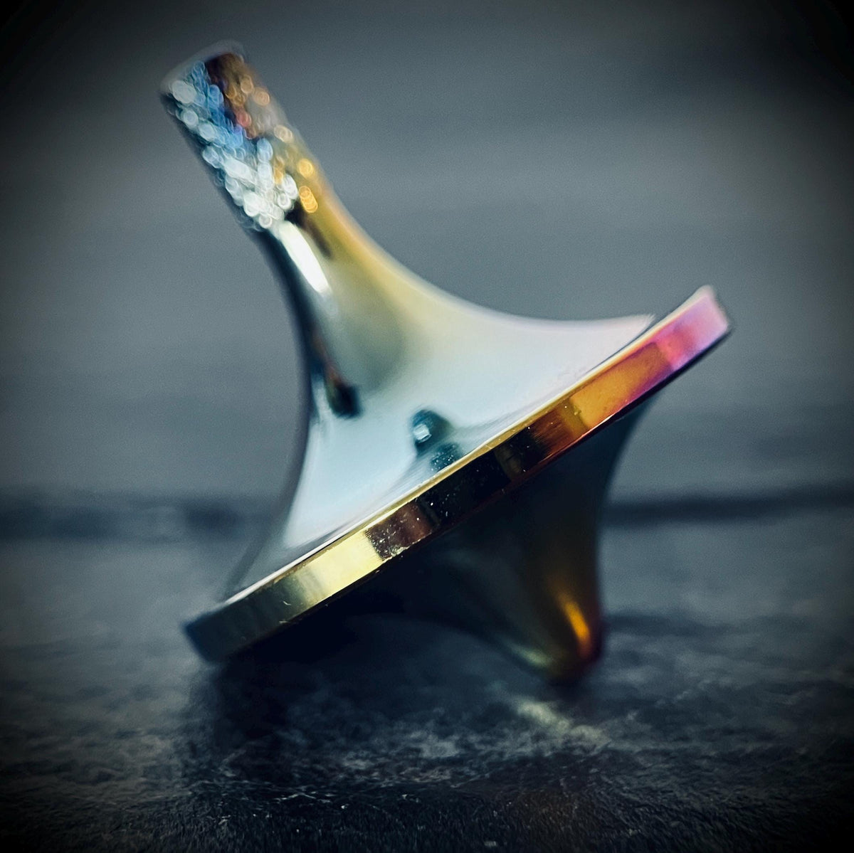 Stainless Steel Rainbow Pearlescent Spinning Top UFO | Gyroscope l Fidget | Gadget | ADHD & Anxiety Relief | Calming Aid | Everyday Carry