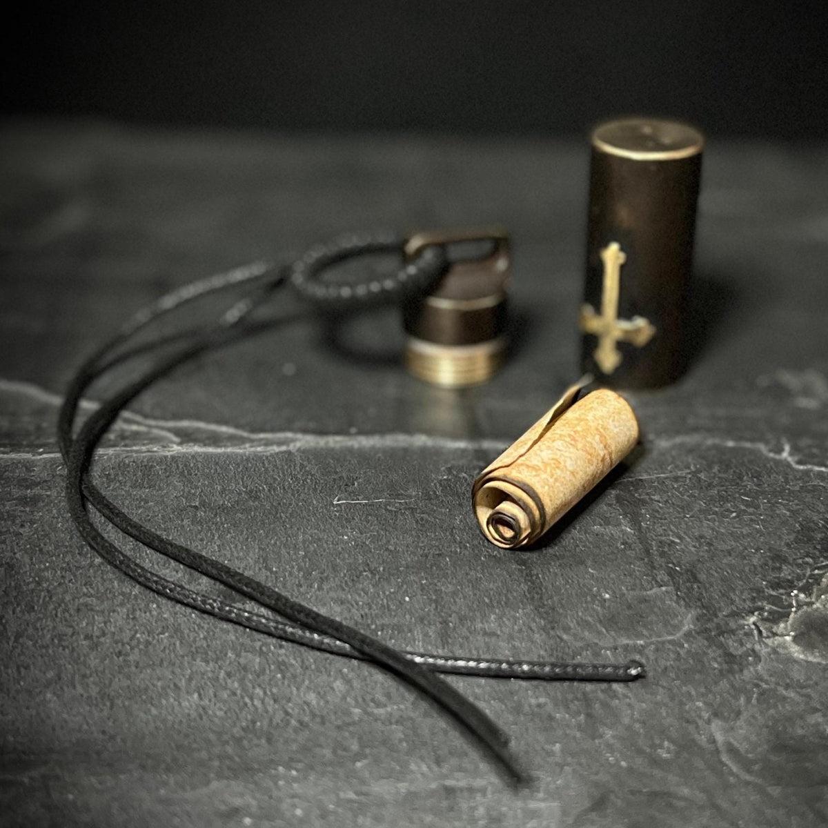 Engraved Large Brass Bullet Shotgun Shell Stash Screw Capsule Key-chain with Crucifix Cross / Accessory / EDC / Everyday Carry / Pill Box
