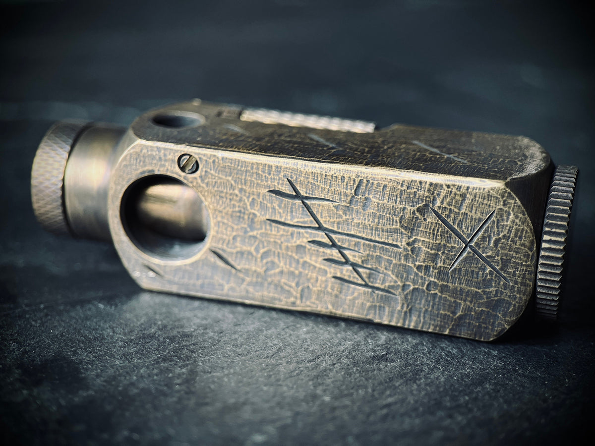 Battle Worn Handmade EDC Distressed Rustic Engraved Brass Vintage Trench Style Lighter