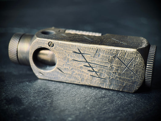 Battle Worn Handmade EDC Distressed Rustic Engraved Brass Vintage Trench Style Lighter