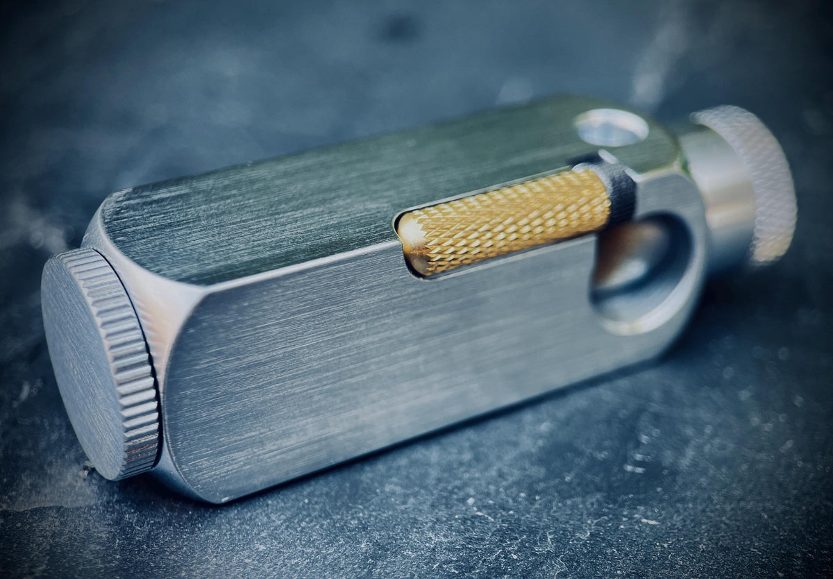 Vintage Style Solid Matte Brushed Silver Stainless Steel Heavy Metal Trench Art War Lighter / EDC / Everyday Carry / Survival Gear