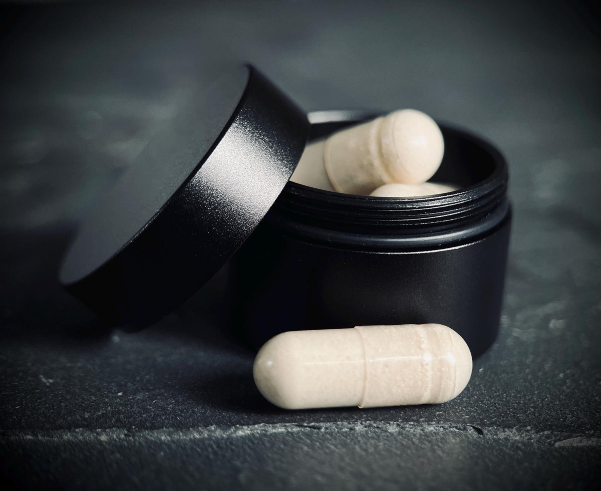 Brushed Black Aluminum Pill Capsule: Waterproof Pocket Stash Box