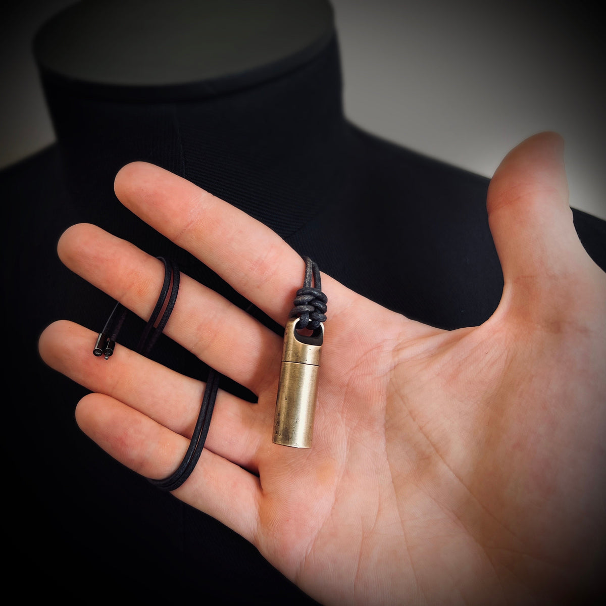 Distressed Brass Pill Vial Necklace, Stash Capsule Urn Pendant