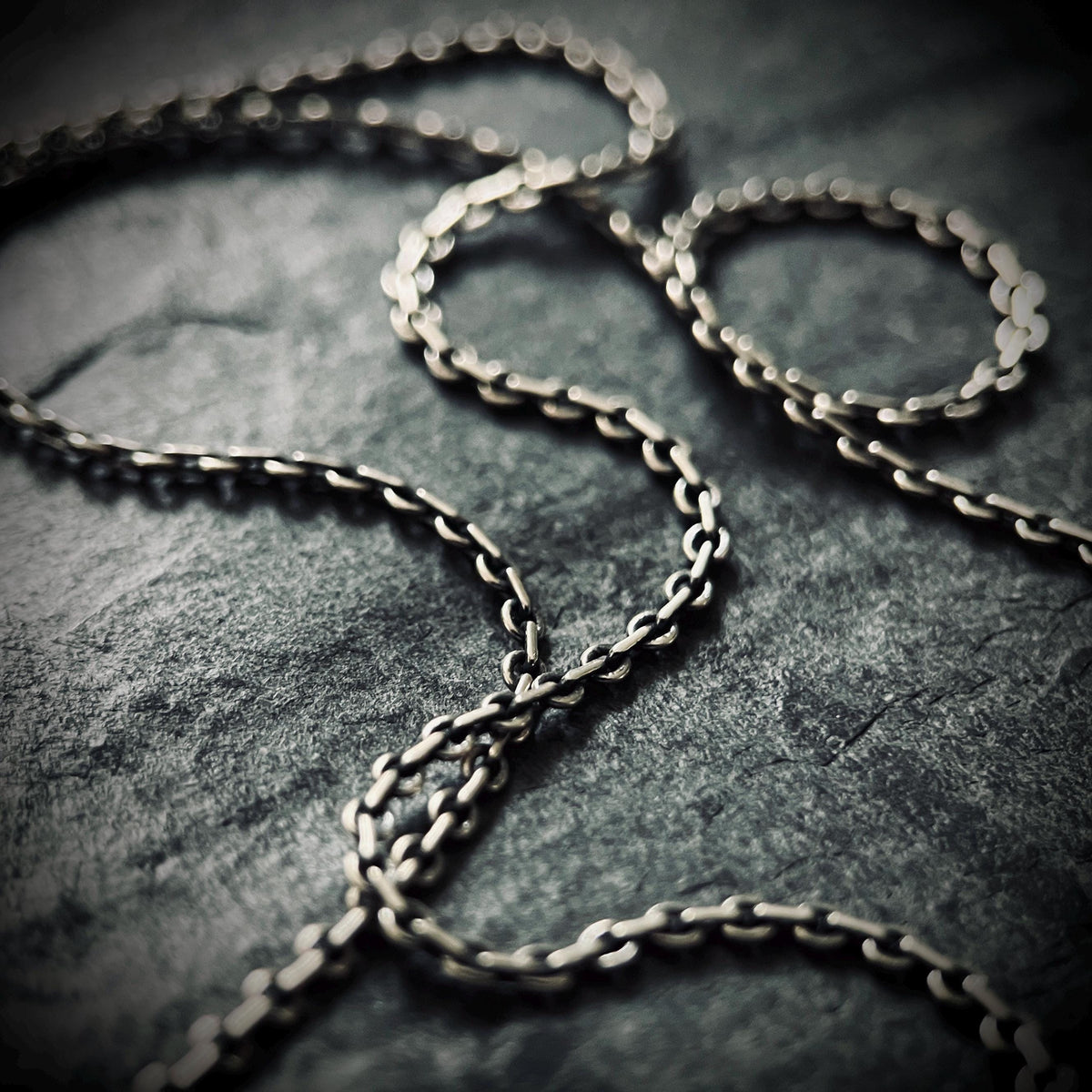 Oxidised Rustic Blackened 925 Solid Sterling Silver Crow Bird Pendant & Cable Chain Necklace