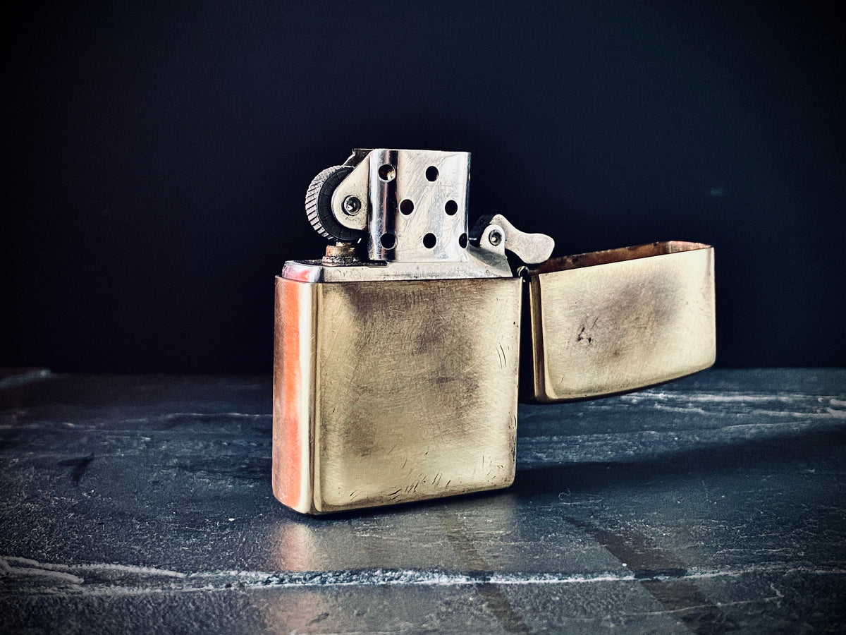 Brushed Brass Distressed & Oxidised Vintage Aged Style Worn Gold Custom Zippo Lighter / EDC / Everyday Carry / Outdoor / Survival