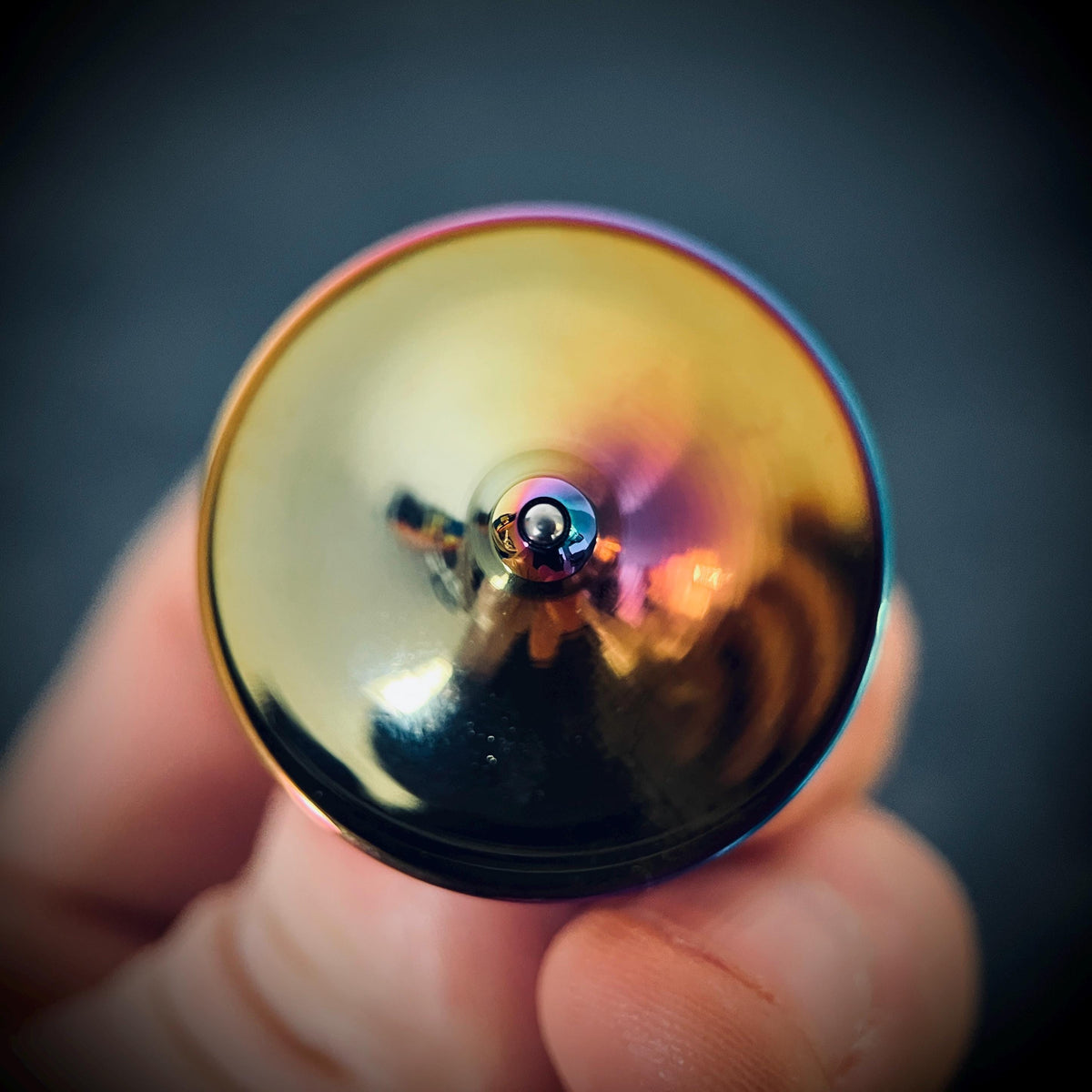 Stainless Steel Rainbow Pearlescent Spinning Top UFO | Gyroscope l Fidget | Gadget | ADHD & Anxiety Relief | Calming Aid | Everyday Carry