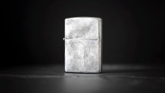 Customised Brushed Rustic Chrome Zippo Lighter: Distressed Oxidized Vintage Style Finish