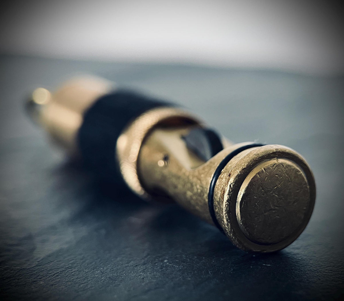 Distressed Vintage Style Solid Brushed Brass Heavy Metal Trench Art Pipe Torch Lighter / EDC / Everyday Carry / Survival Gear