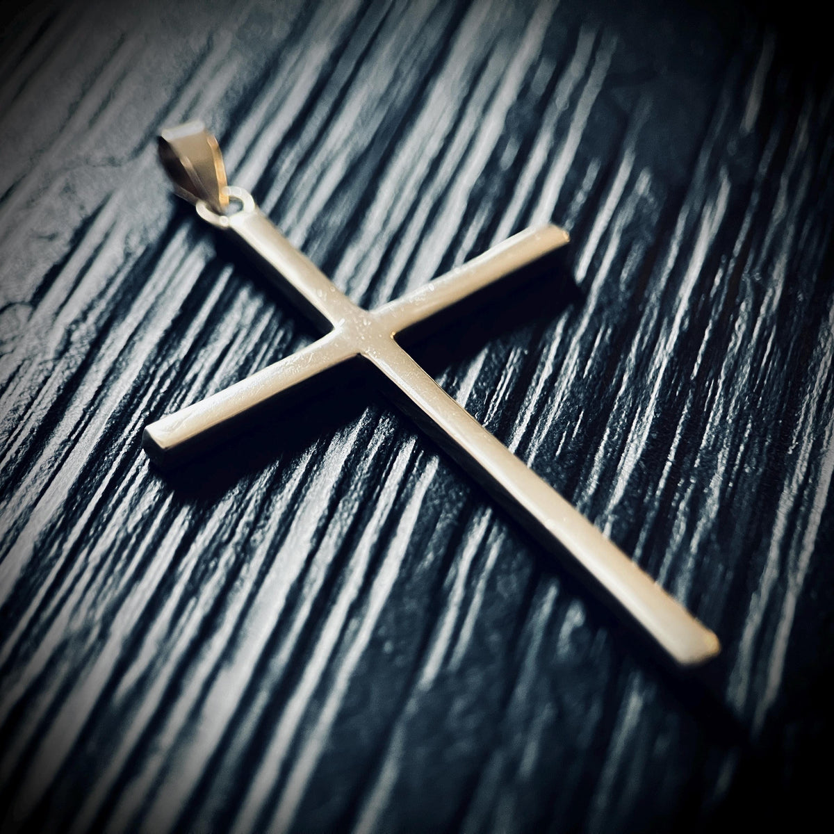 Large Handmade 925 Solid Sterling Silver Simple Minimalist Plain Cross Crucifix Pendant
