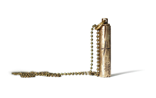 Distressed Brass Capsule Pendant: Secret Stash Vial Necklace