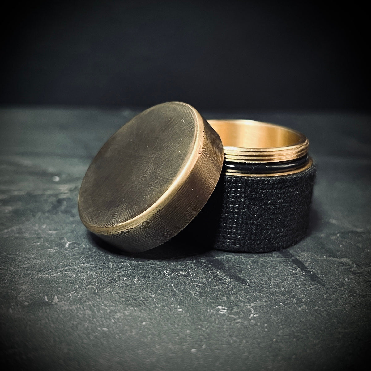 Rustic Distressed Solid Brass Vintage Pill Bottle Stash Capsule Container / Survival EDC / Matchbox / Medication / Medicine / Snuff Box